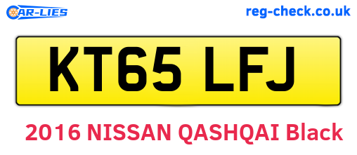 KT65LFJ are the vehicle registration plates.