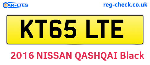 KT65LTE are the vehicle registration plates.