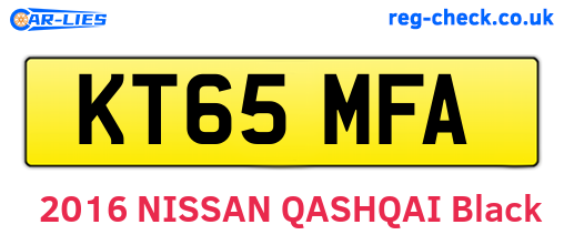 KT65MFA are the vehicle registration plates.