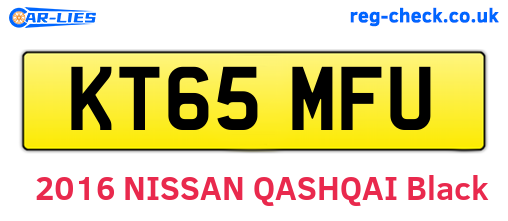KT65MFU are the vehicle registration plates.