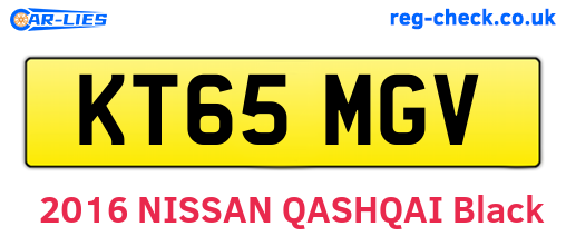 KT65MGV are the vehicle registration plates.