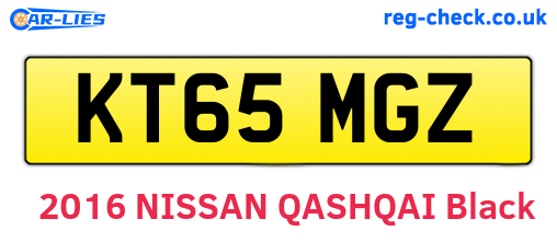 KT65MGZ are the vehicle registration plates.