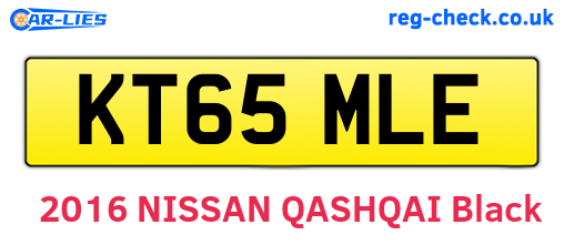 KT65MLE are the vehicle registration plates.