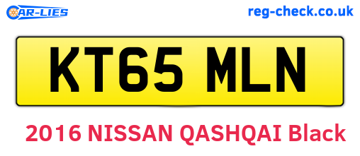 KT65MLN are the vehicle registration plates.