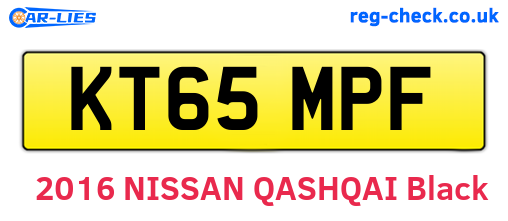 KT65MPF are the vehicle registration plates.