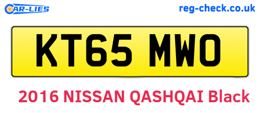 KT65MWO are the vehicle registration plates.