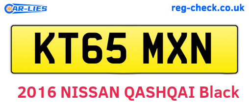 KT65MXN are the vehicle registration plates.