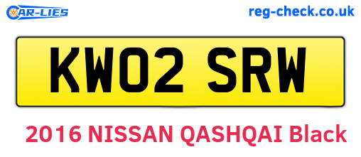 KW02SRW are the vehicle registration plates.