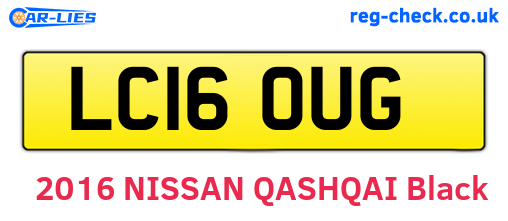 LC16OUG are the vehicle registration plates.