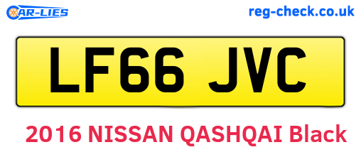 LF66JVC are the vehicle registration plates.