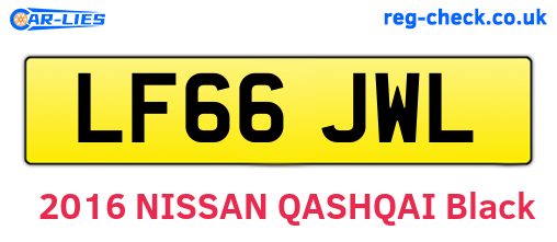 LF66JWL are the vehicle registration plates.