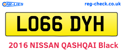 LO66DYH are the vehicle registration plates.