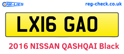 LX16GAO are the vehicle registration plates.