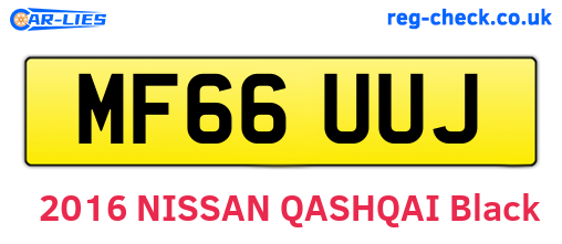 MF66UUJ are the vehicle registration plates.
