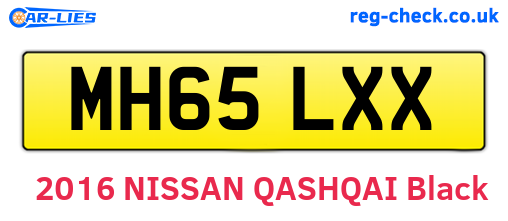MH65LXX are the vehicle registration plates.