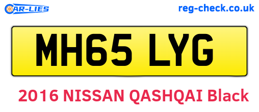 MH65LYG are the vehicle registration plates.