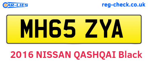MH65ZYA are the vehicle registration plates.