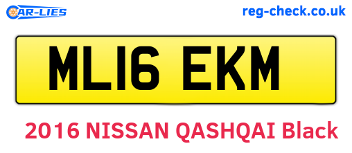 ML16EKM are the vehicle registration plates.