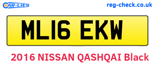 ML16EKW are the vehicle registration plates.