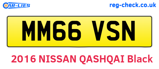 MM66VSN are the vehicle registration plates.
