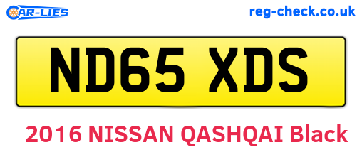 ND65XDS are the vehicle registration plates.