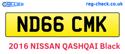 ND66CMK are the vehicle registration plates.