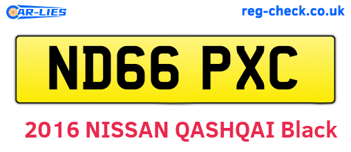 ND66PXC are the vehicle registration plates.