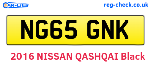 NG65GNK are the vehicle registration plates.