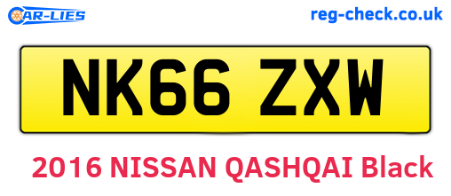 NK66ZXW are the vehicle registration plates.