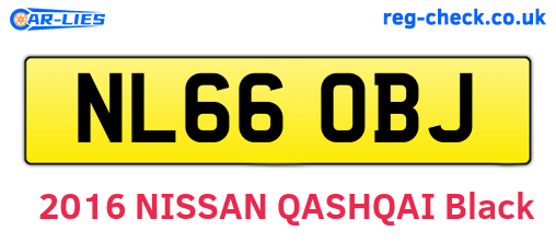 NL66OBJ are the vehicle registration plates.