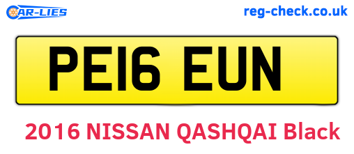 PE16EUN are the vehicle registration plates.