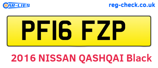 PF16FZP are the vehicle registration plates.
