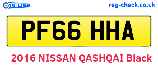 PF66HHA are the vehicle registration plates.