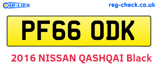 PF66ODK are the vehicle registration plates.