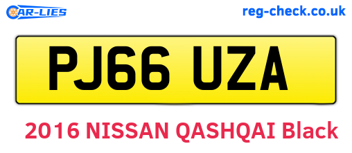 PJ66UZA are the vehicle registration plates.