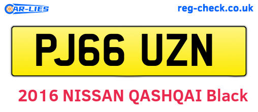 PJ66UZN are the vehicle registration plates.