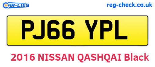 PJ66YPL are the vehicle registration plates.