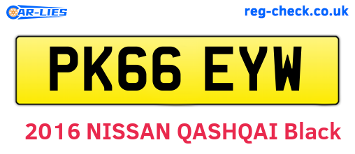 PK66EYW are the vehicle registration plates.