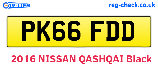 PK66FDD are the vehicle registration plates.