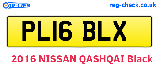 PL16BLX are the vehicle registration plates.
