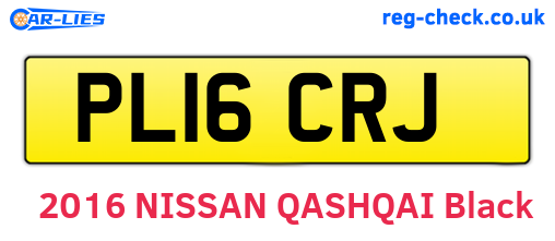 PL16CRJ are the vehicle registration plates.