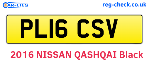 PL16CSV are the vehicle registration plates.