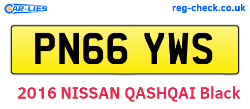 PN66YWS are the vehicle registration plates.