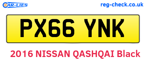 PX66YNK are the vehicle registration plates.