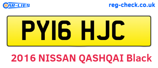 PY16HJC are the vehicle registration plates.