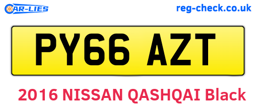 PY66AZT are the vehicle registration plates.