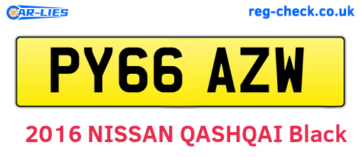 PY66AZW are the vehicle registration plates.