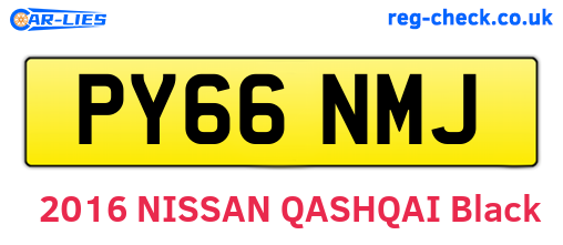 PY66NMJ are the vehicle registration plates.