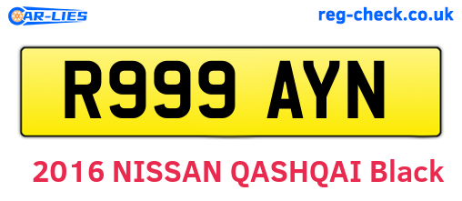 R999AYN are the vehicle registration plates.