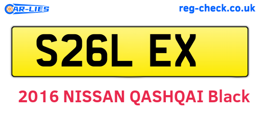 S26LEX are the vehicle registration plates.